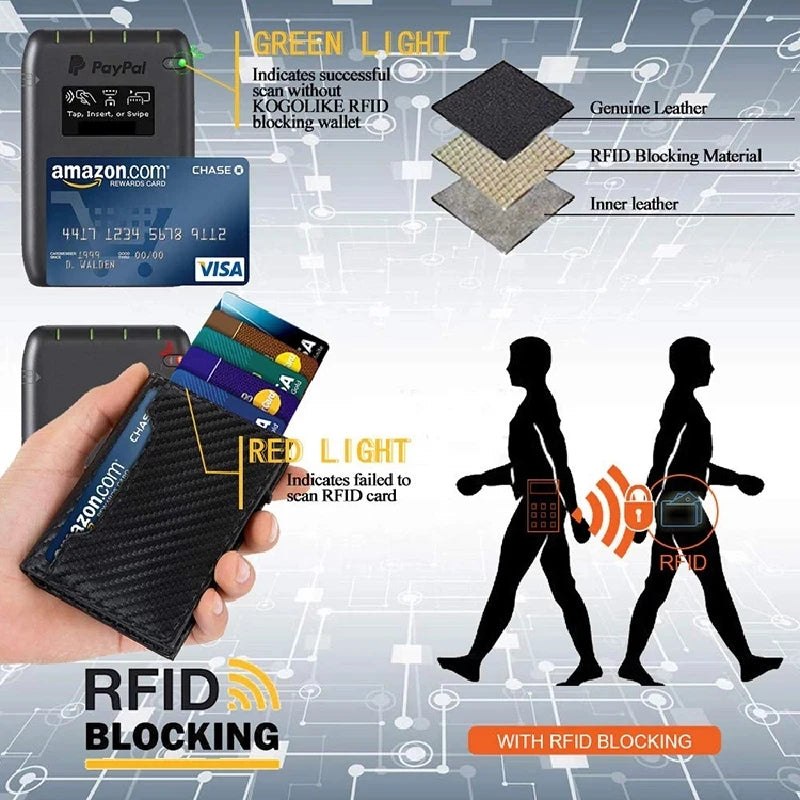 Slim Pop-Up Card Wallet Leather
