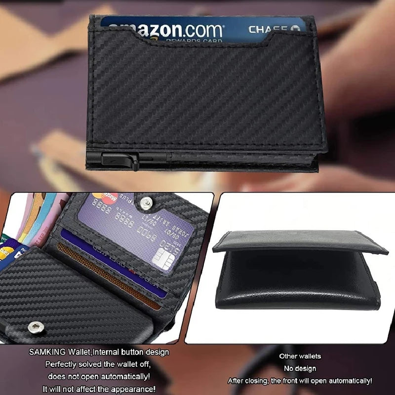 Slim Pop-Up Card Wallet Leather